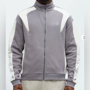 Gray and White Zip Jacket